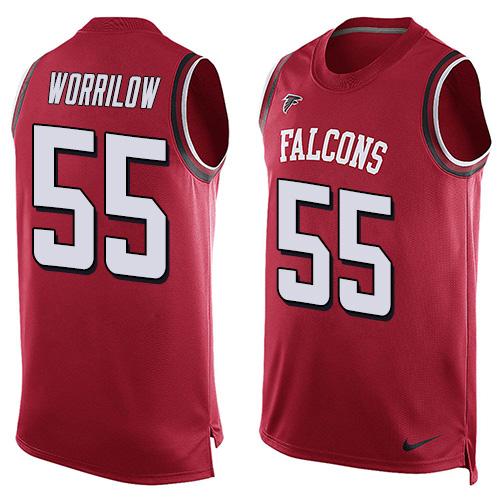  Falcons #55 Paul Worrilow Red Team Color Men's Stitched NFL Limited Tank Top Jersey